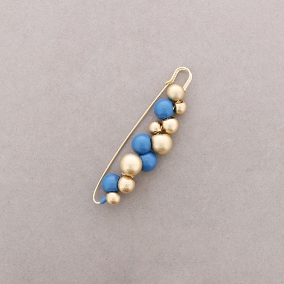 BROCHE ALFILER CUENTAS METAL RESINA
