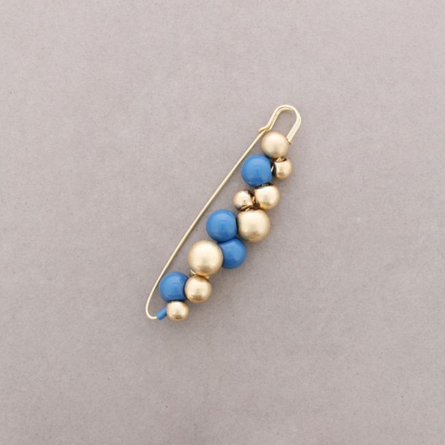 BROCHE ALFILER CUENTAS METAL RESINA