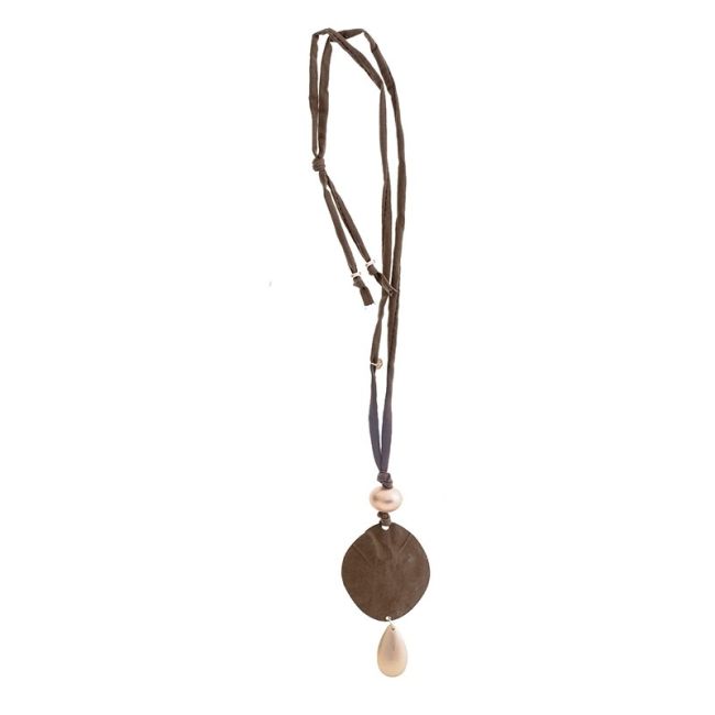COLLAR LARGO TUBO LAZO COLGANTE MEDALLA GOTA