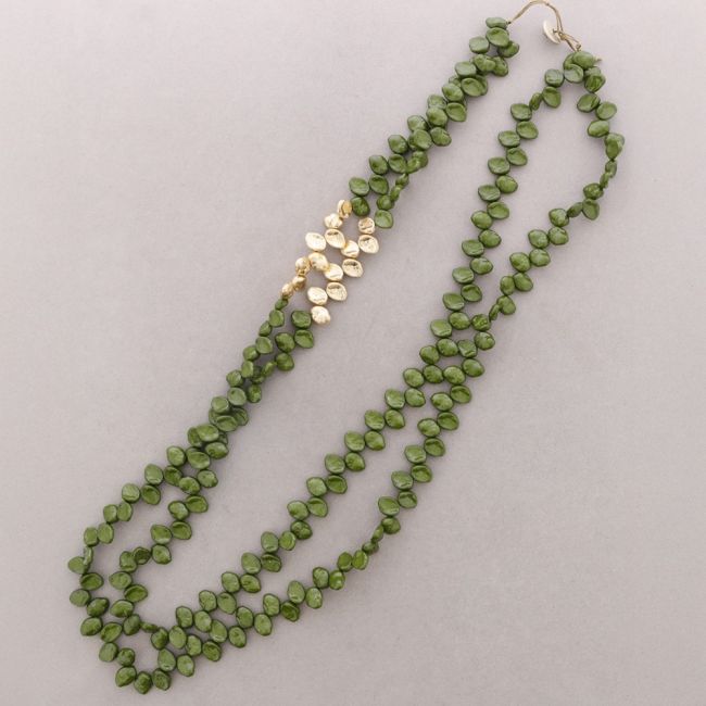 COLLAR LARGO DOBLE CUENTAS METAL RESINA