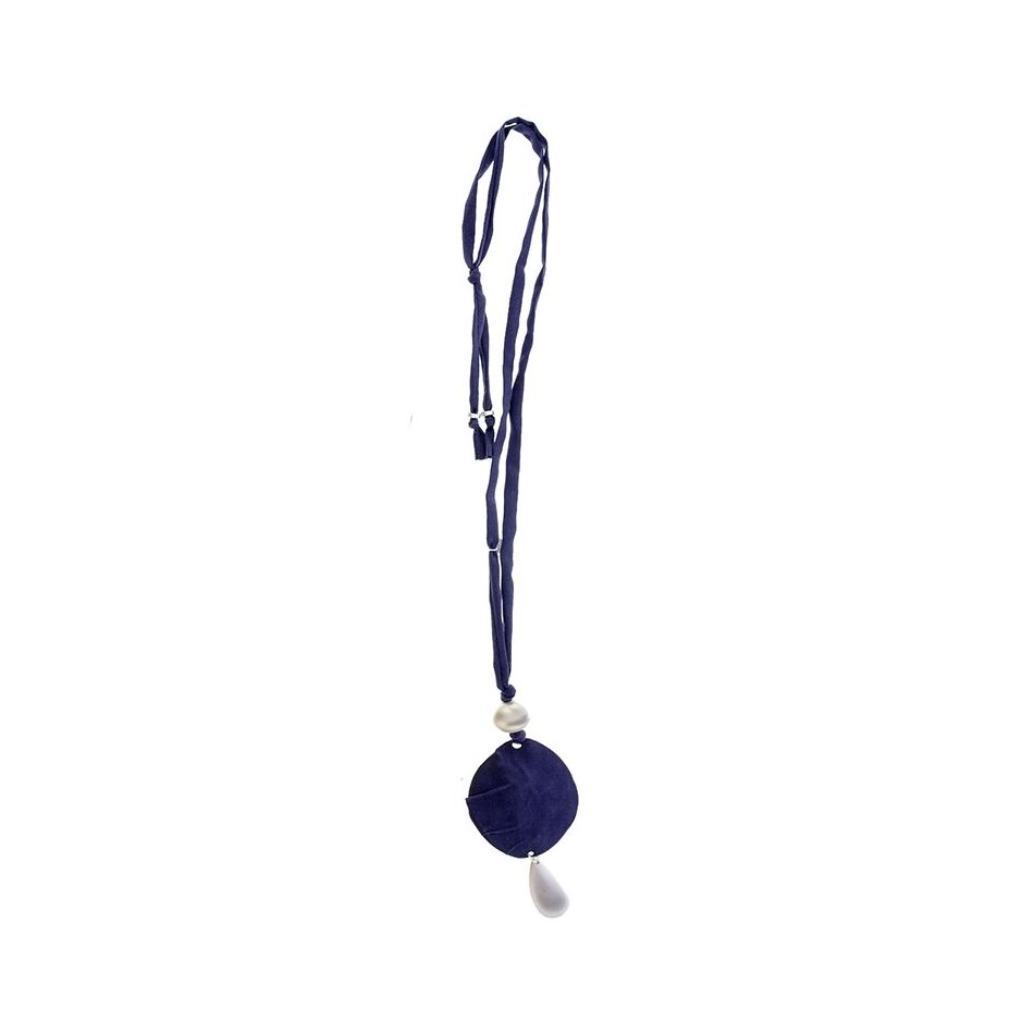 COLLAR LARGO TUBO LAZO COLGANTE MEDALLA GOTA