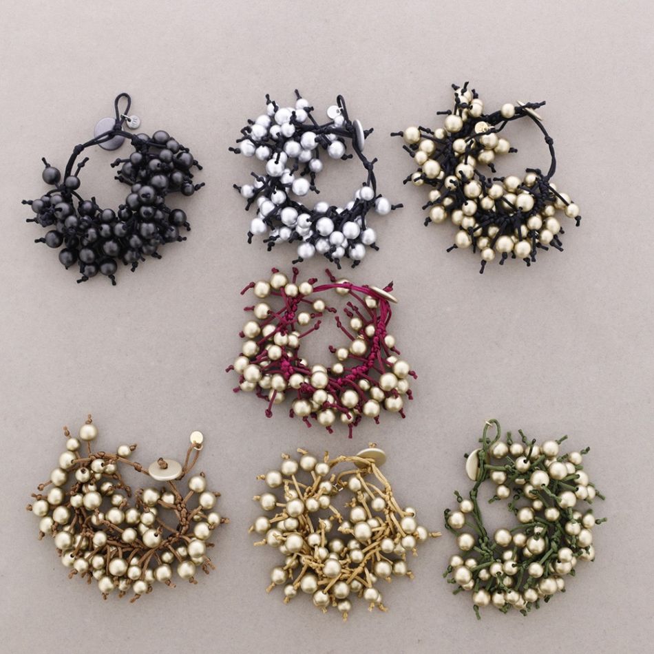 FRINGE BRACELET WITH METAL FINISH BALLS