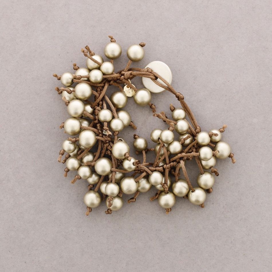 FRINGE BRACELET WITH METAL FINISH BALLS