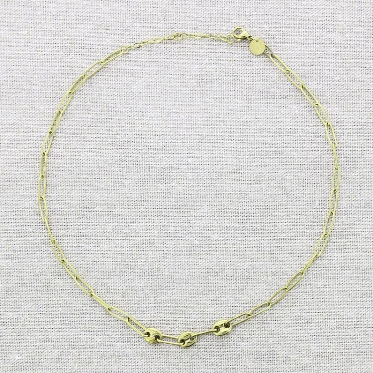 TRIPLE HAWSER STEEL SHORT NECKLACE 2