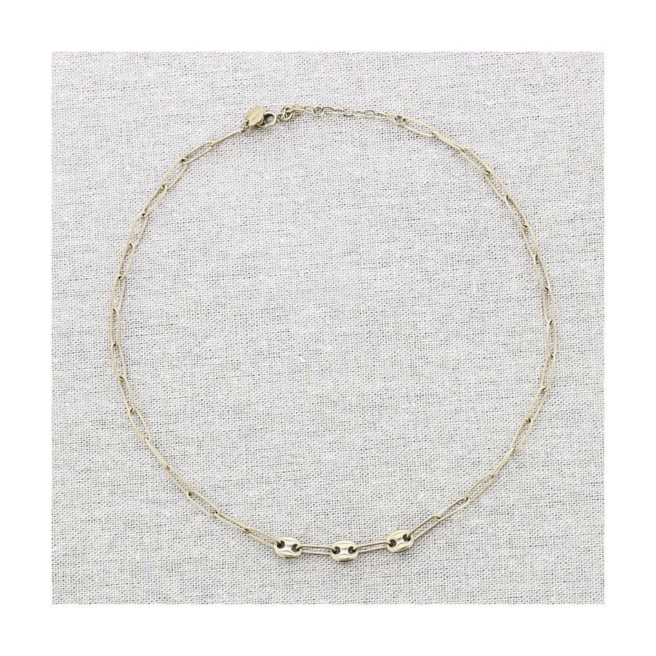 TRIPLE HAWSER STEEL SHORT NECKLACE