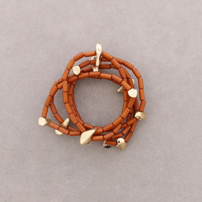 PULSERA ELÁSTICA 5 TIRAS TUBITOS RESINA
