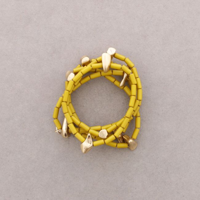 PULSERA ELÁSTICA 5 TIRAS TUBITOS RESINA