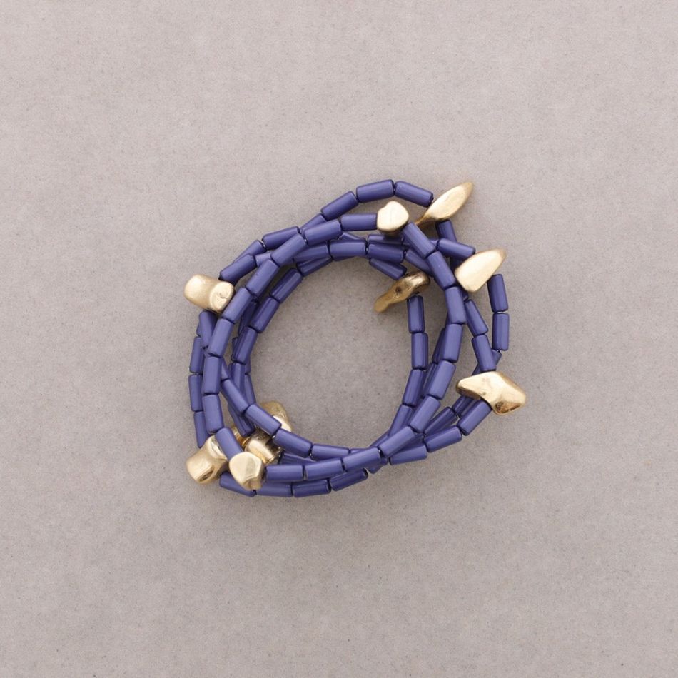 PULSERA ELÁSTICA 5 TIRAS TUBITOS RESINA