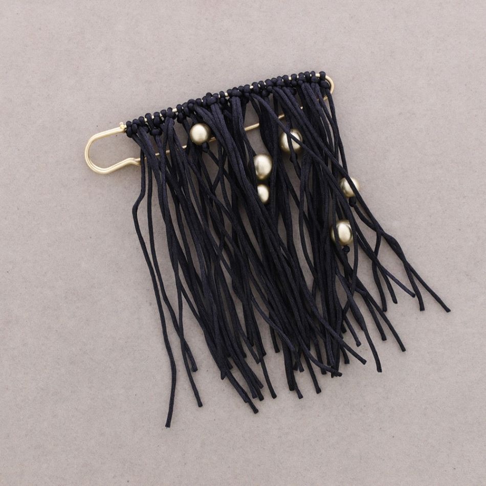 BROCHE ALFILER FLECOS BOLAS ACABADO METAL
