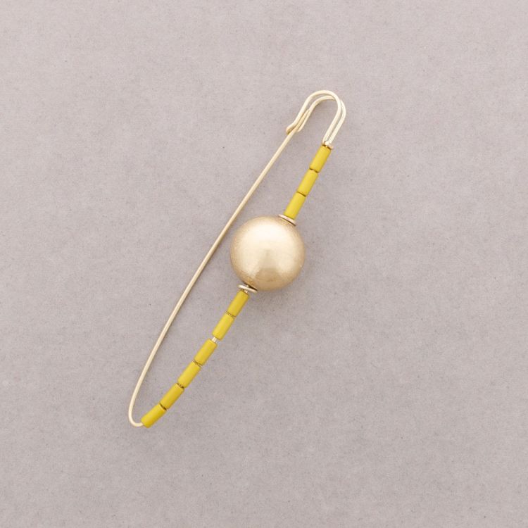 BROCHE ALFILER BOLA ACABADO METAL TUBITOS RESINA