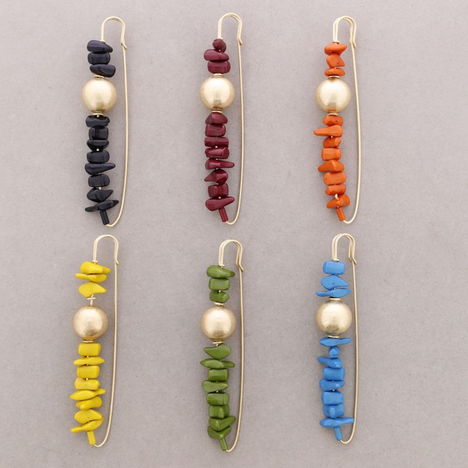 BROCHE ALFILER CUENTAS RESINA