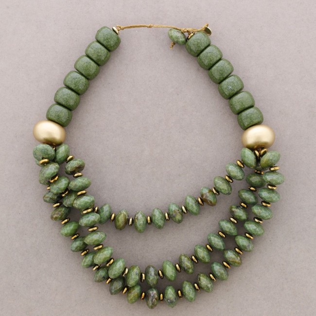 TRIPLE RESIN BEAD NECKLACE