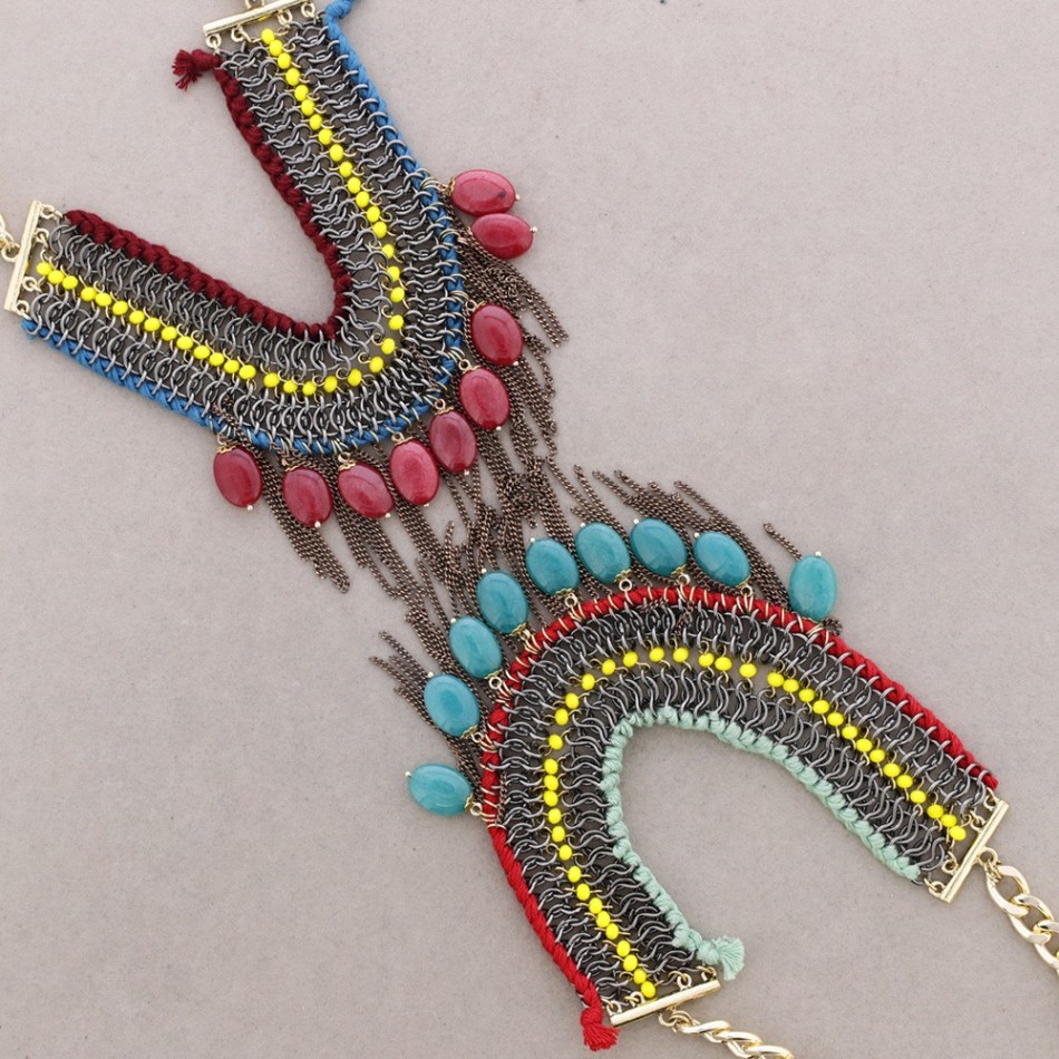 CHOKER BRAIDED THREAD FRINGE CHAIN