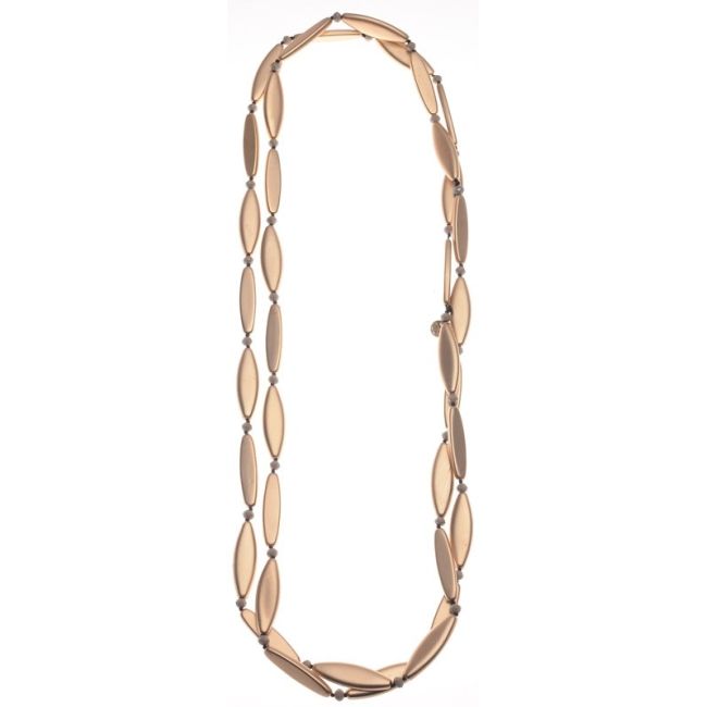 LONG NECKLACE CRYSTALS BEADS IMITATION METAL