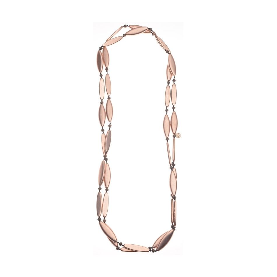 LONG NECKLACE CRYSTALS BEADS IMITATION METAL