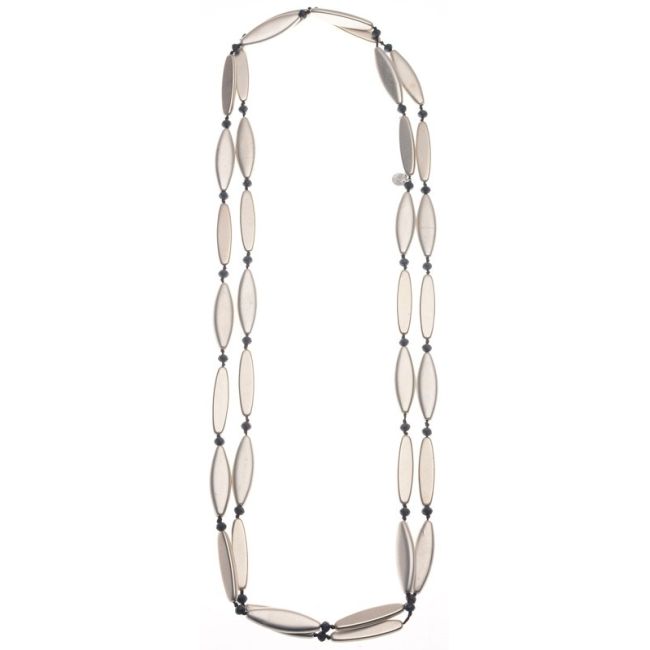 LONG NECKLACE CRYSTALS BEADS IMITATION METAL