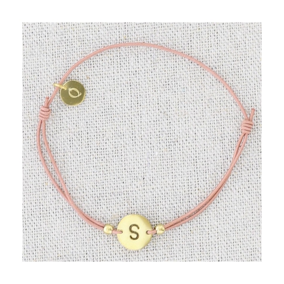 PULSERA ELÁSTICA ACERO LETRA S