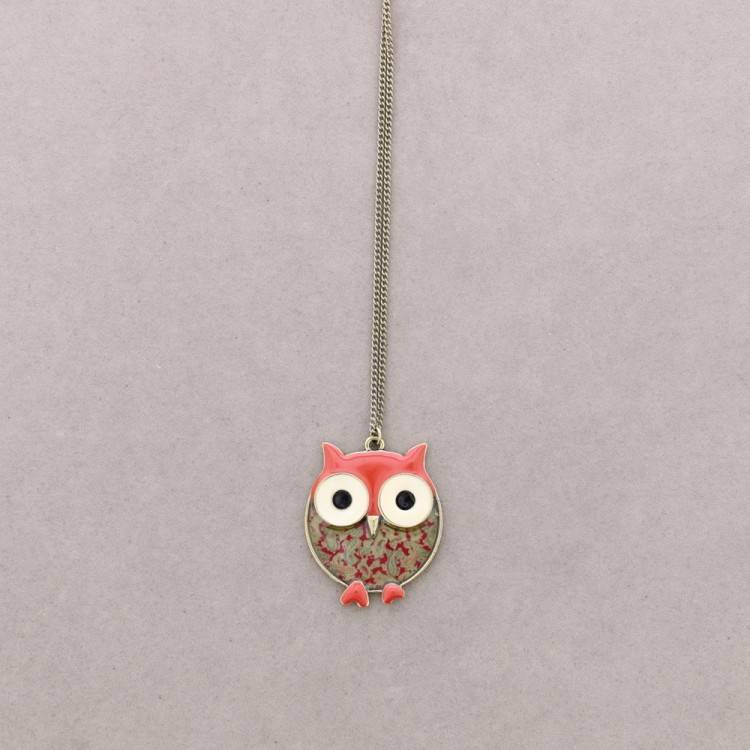 LONG PENDANT NECKLACE METAL ENAMEL