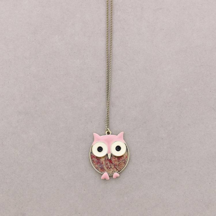 LONG PENDANT NECKLACE METAL ENAMEL 2