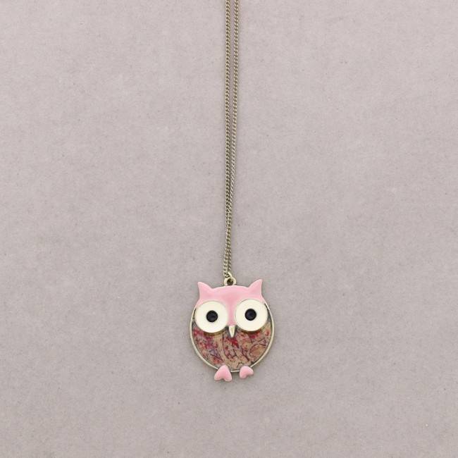 LONG PENDANT NECKLACE METAL ENAMEL