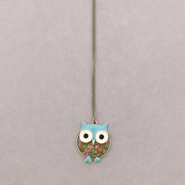 LONG PENDANT NECKLACE METAL ENAMEL