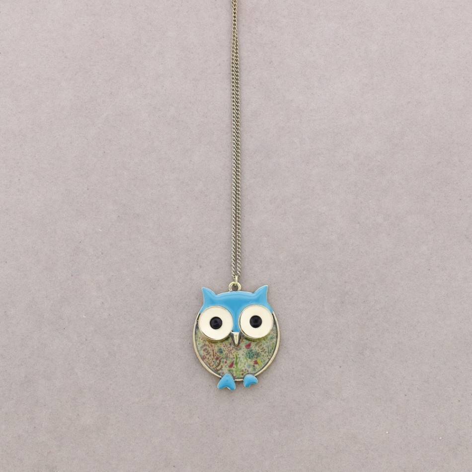 LONG PENDANT NECKLACE METAL ENAMEL