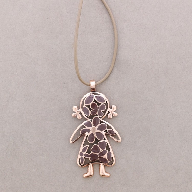 LONG ENAMEL METAL PENDANT NECKLACE 2