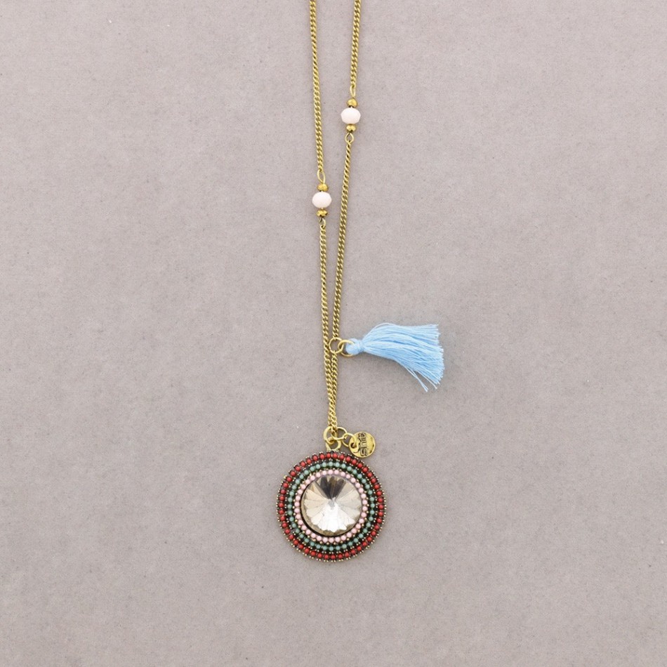 COLLAR LARGO COLG. CUENTAS INCRUSTADAS