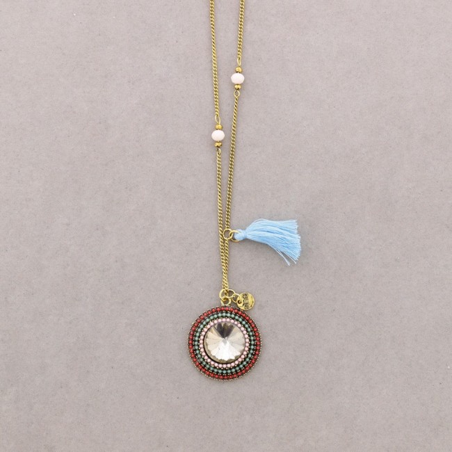 COLLAR LARGO COLG. CUENTAS INCRUSTADAS