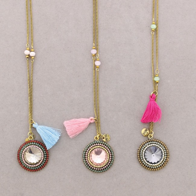 COLLAR LARGO COLG. CUENTAS INCRUSTADAS
