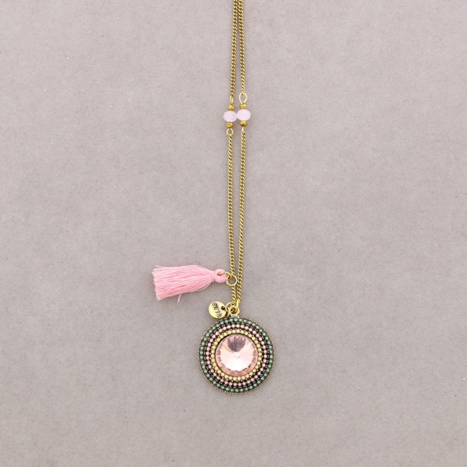 COLLAR LARGO COLG. CUENTAS INCRUSTADAS