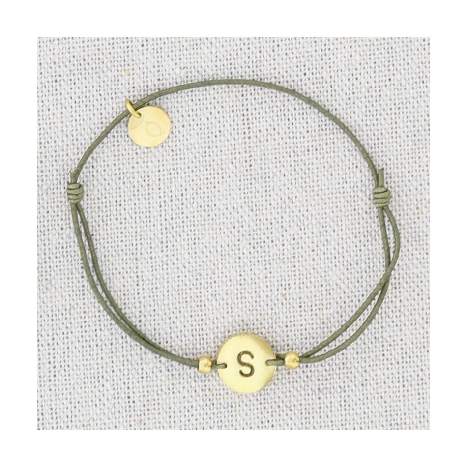 PULSERA ELÁSTICA ACERO LETRA S