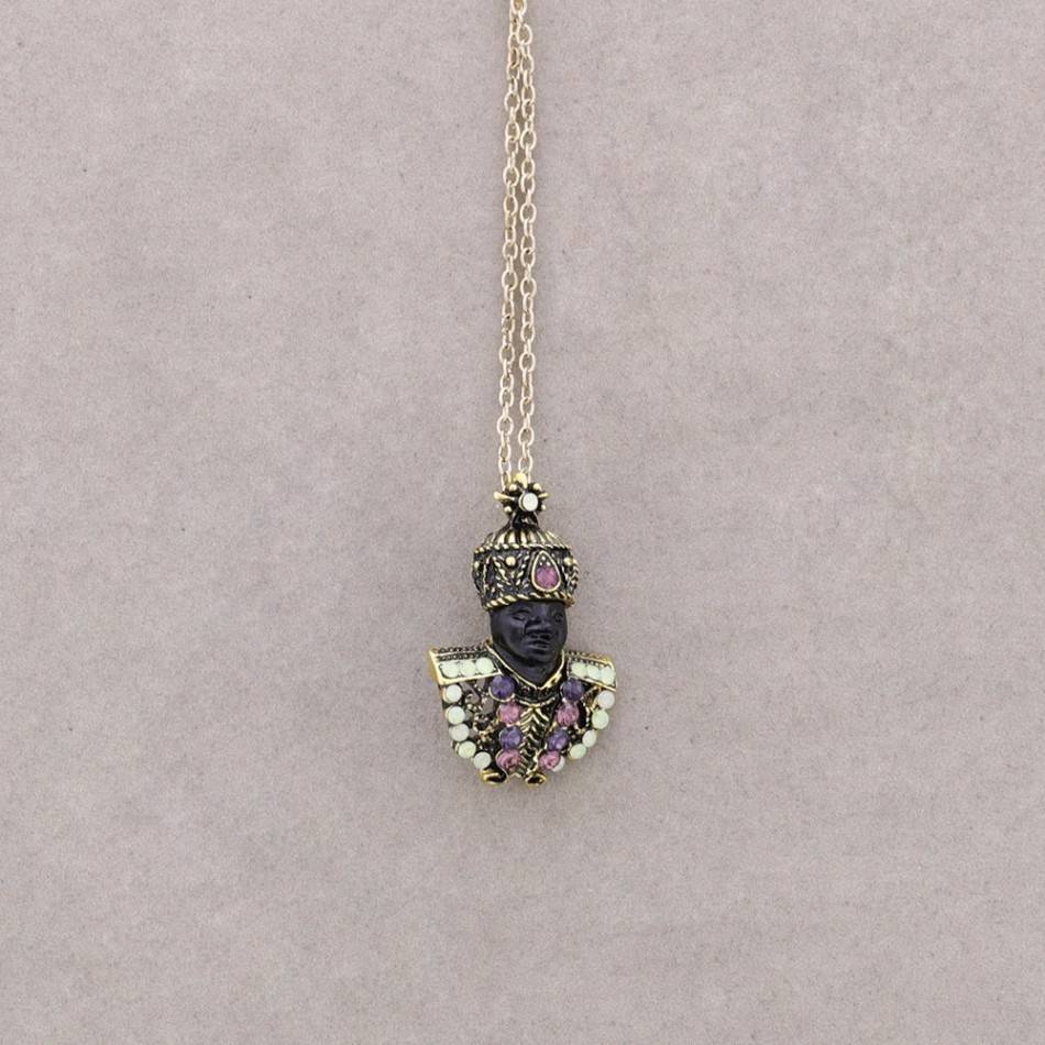 LONG PENDANT NECKLACE CRYSTAL HEAD