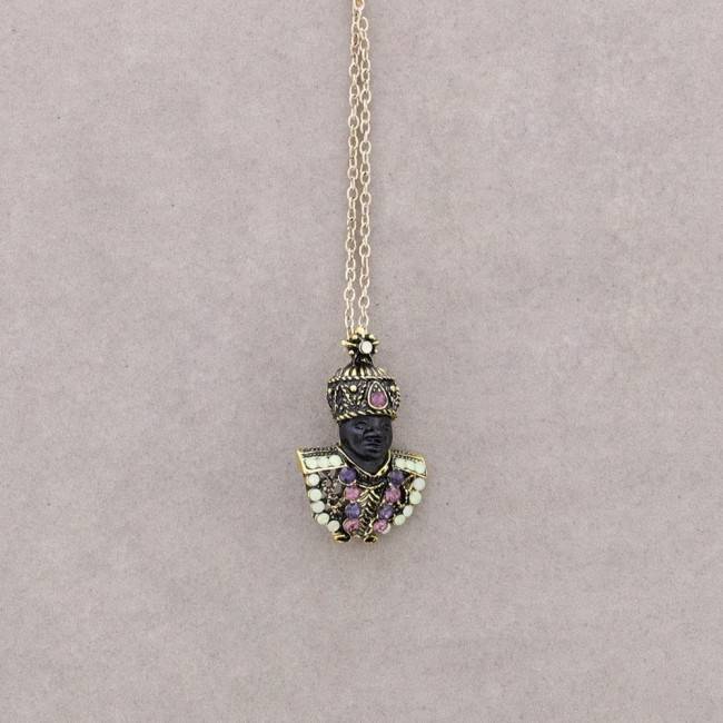 LONG PENDANT NECKLACE CRYSTAL HEAD