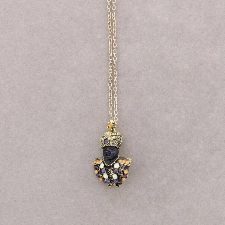 LONG PENDANT NECKLACE CRYSTAL HEAD 2