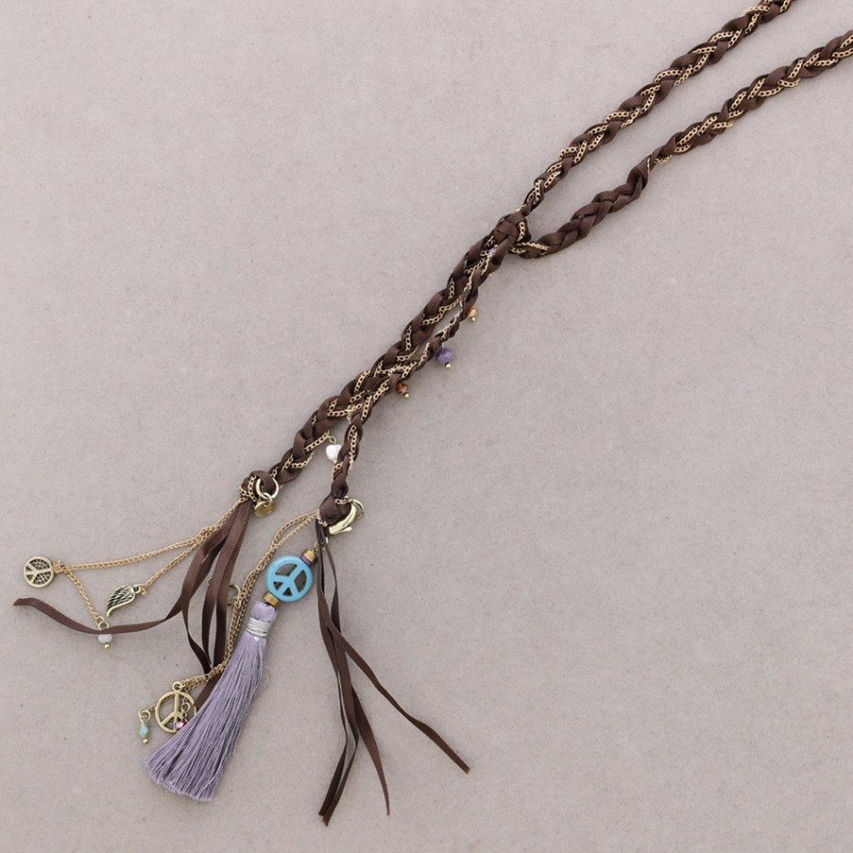 LONG BRAIDED FRINGE NECKLACE