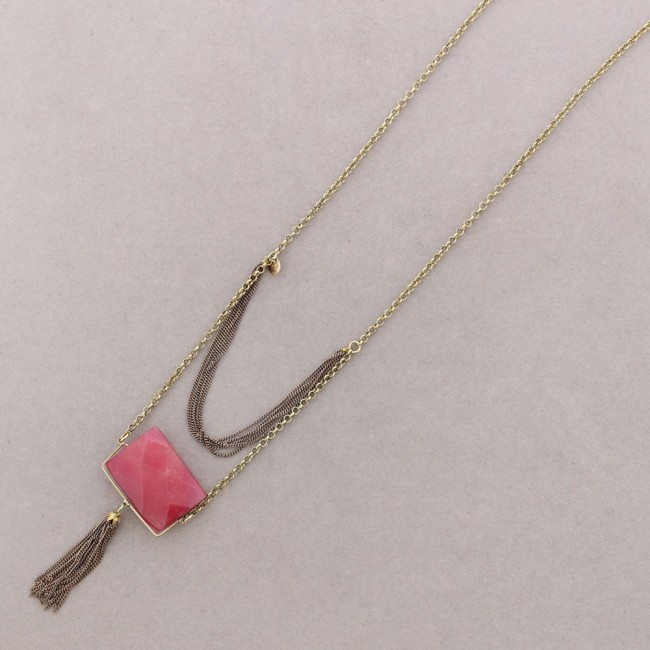 COLLAR LARGO CADENA COLG. PIEDRA