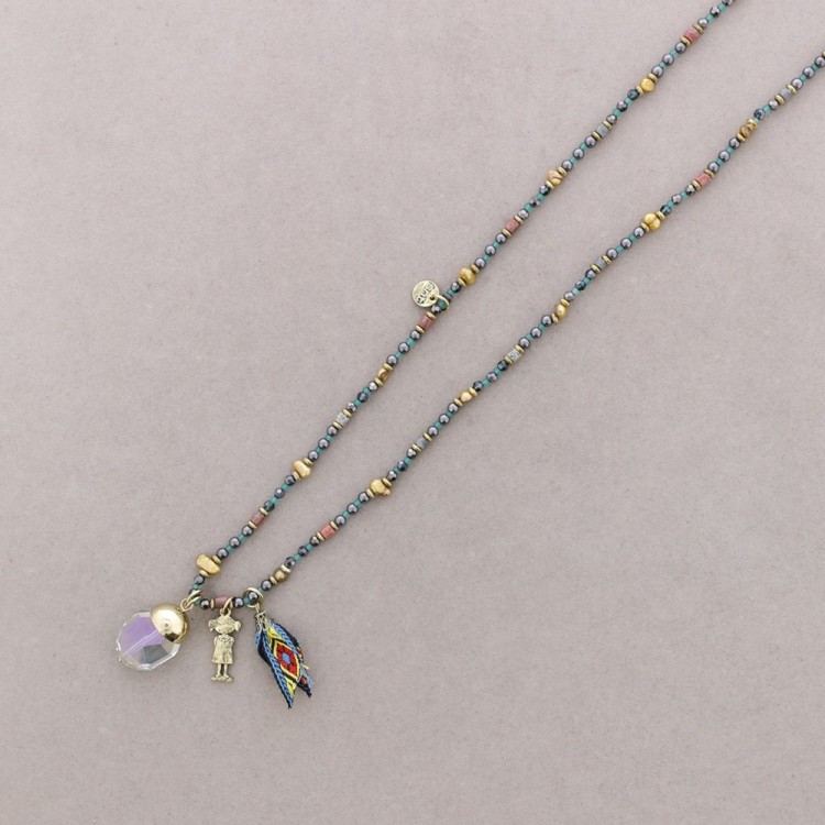 COLLAR LARGO PIEDRAS COLGANTE