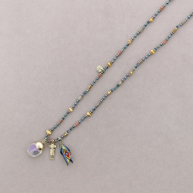COLLAR LARGO PIEDRAS COLGANTE