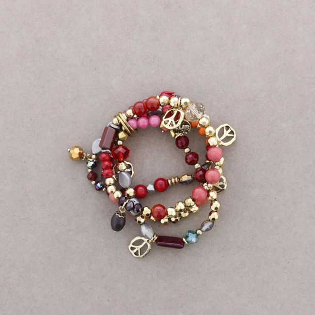 PULSERA 4 TIRAS CUENTAS