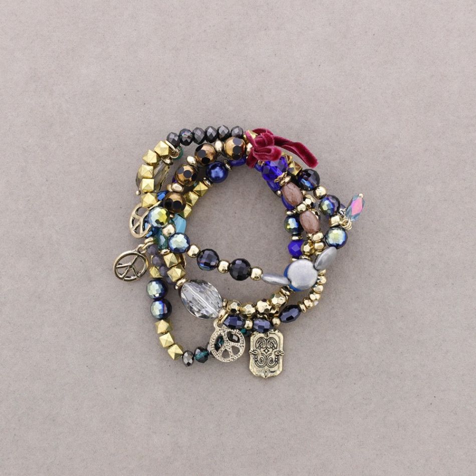 PULSERA 4 TIRAS CUENTAS