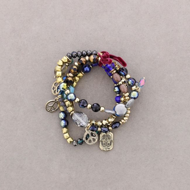 PULSERA 4 TIRAS CUENTAS