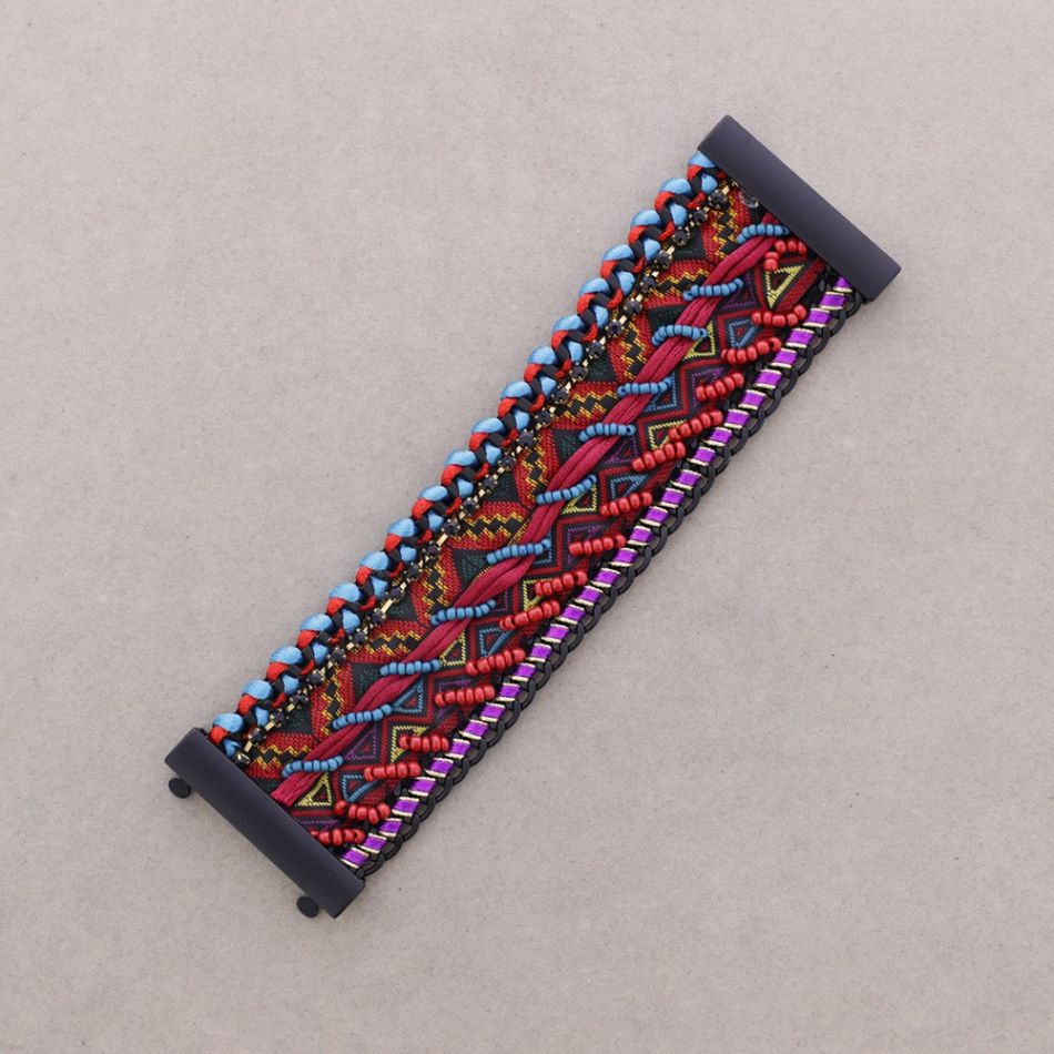 PULSERA CUENTAS CINTA TEJIDA