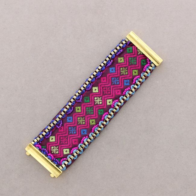 PULSERA CUENTAS CINTA TEJIDA