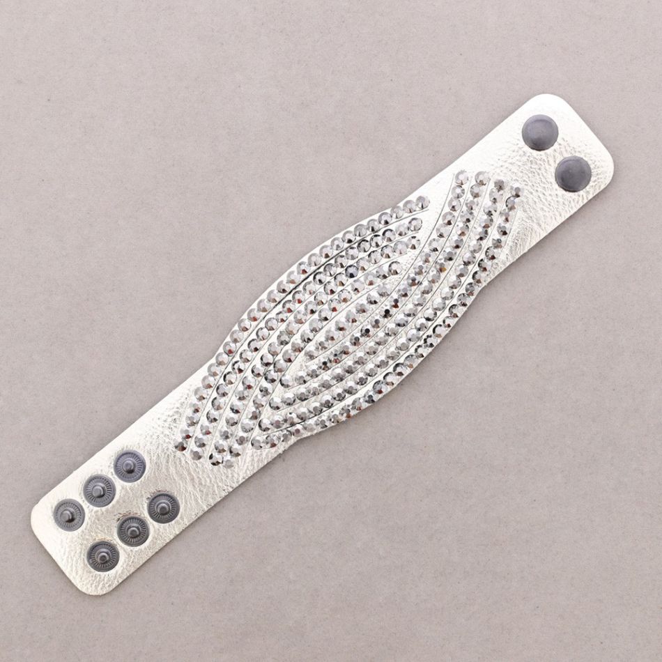 IMI LEATHER BRACELET WITH CRYSTALS