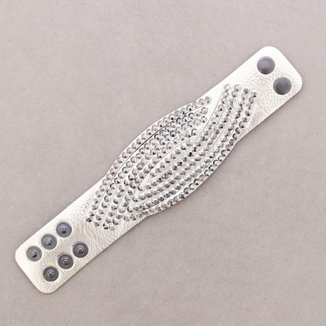 IMI LEATHER BRACELET WITH CRYSTALS