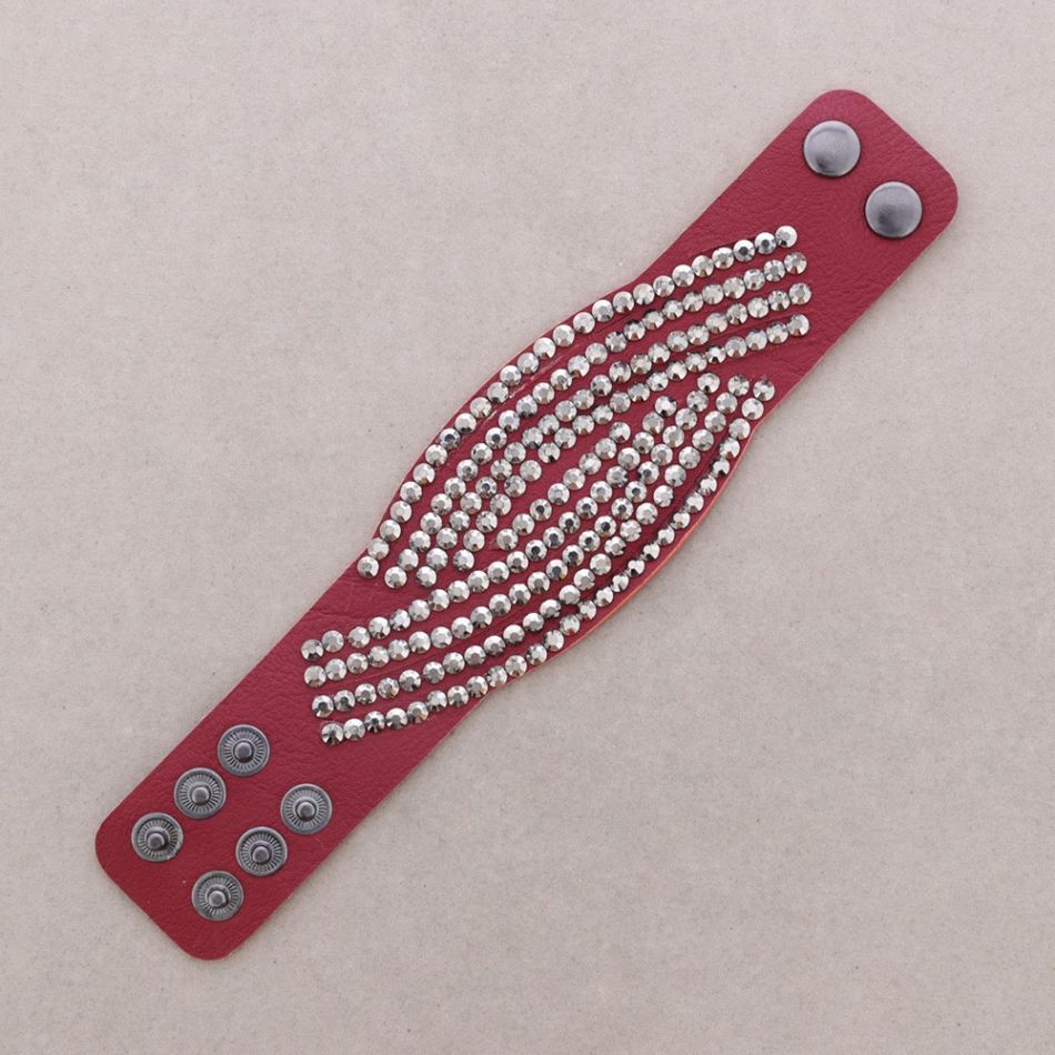 IMI LEATHER BRACELET WITH CRYSTALS