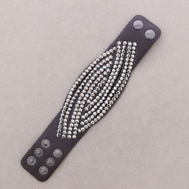 IMI LEATHER BRACELET WITH CRYSTALS