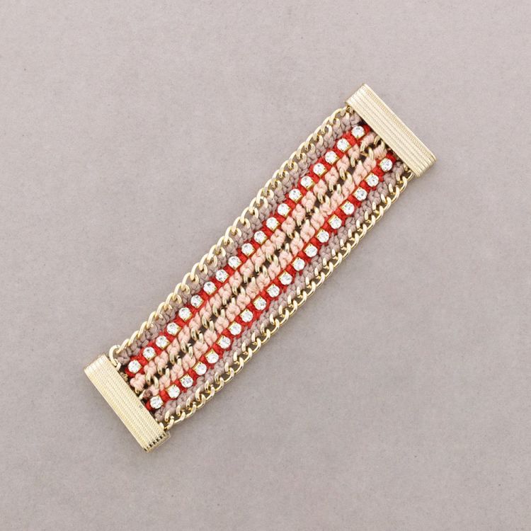 PULSERA TEJIDA CRISTALES
