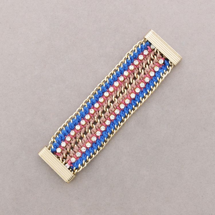 PULSERA TEJIDA CRISTALES 2
